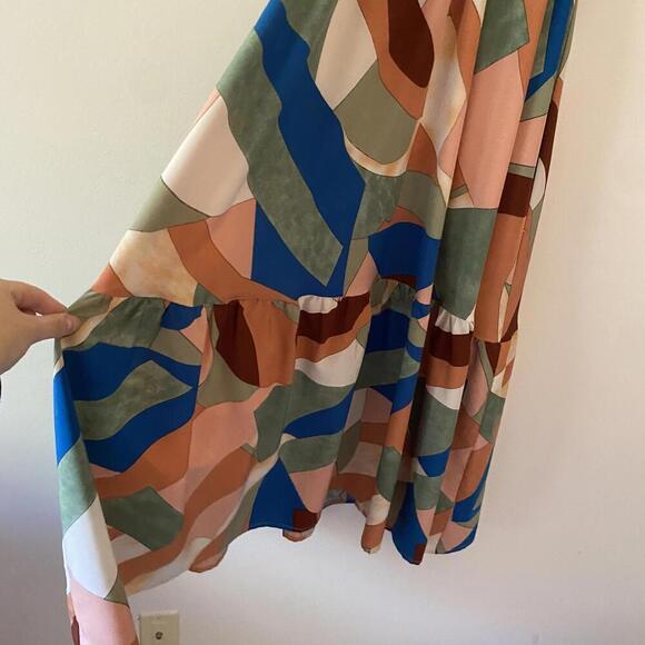 BOUTIQUE ENTRO kaleidoscope multicolor midi dress - Picture 4 of 6